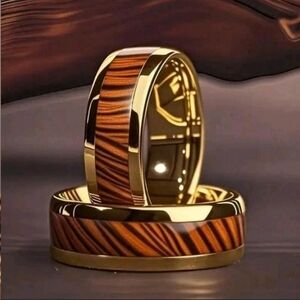 Gold and Brown Men's Ring Size 11-13